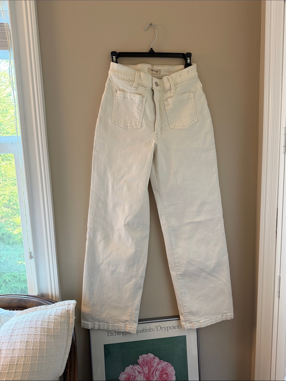 Madewell Cream Wide-Leg Jeans
